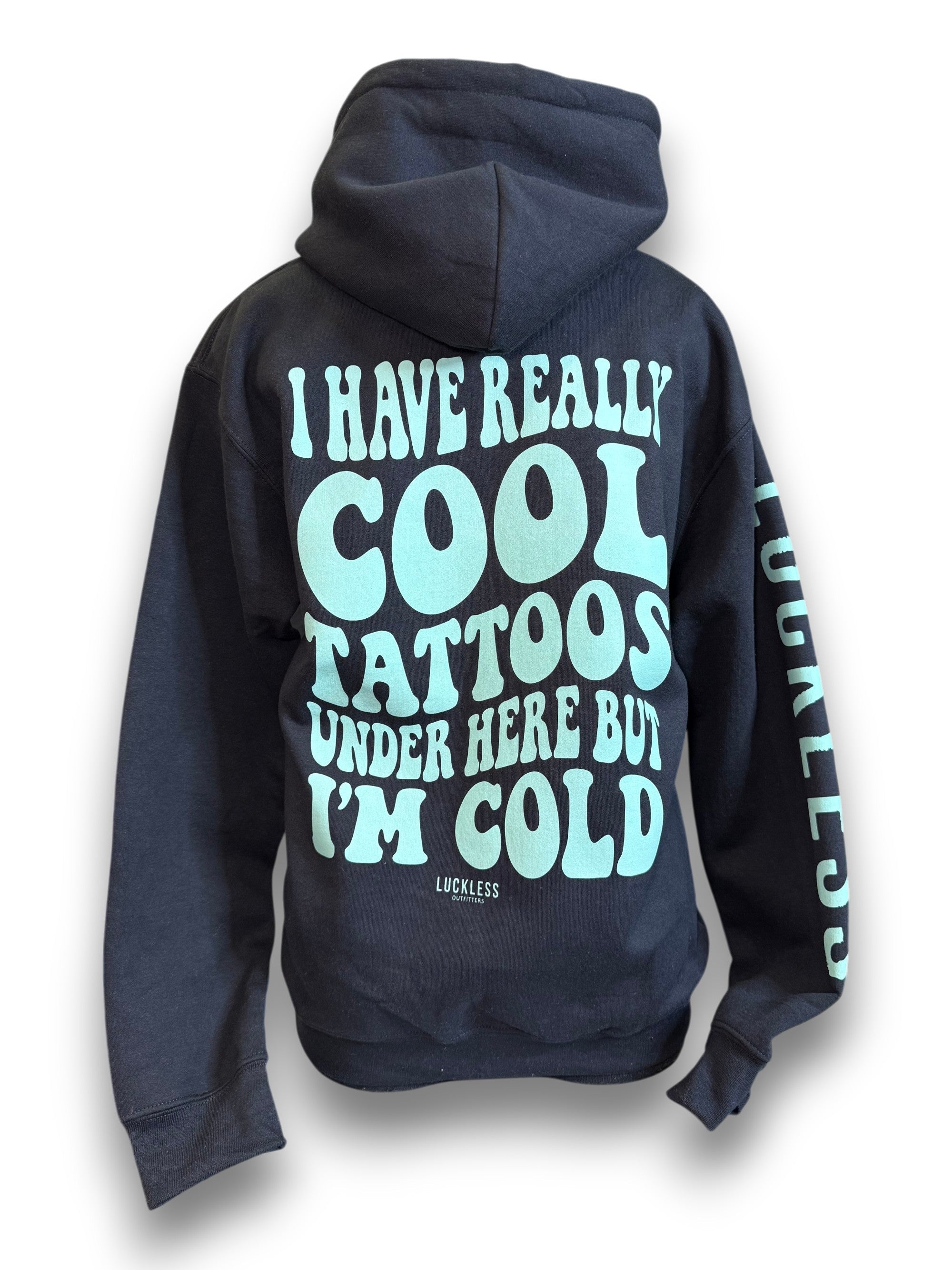 Cool Tattoos Hoodie | Black - Mint - Pink