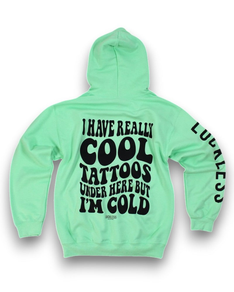 Cool Tattoos Hoodie | Black - Mint - Pink
